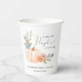 Pumpkin Watercolor Babydusche Pappbecher (Vorderseite)