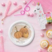 Pumpkin Watercolor Babydusche Pappteller (Party)