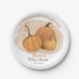 Pumpkin Watercolor Babydusche Pappteller