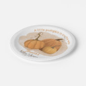 Pumpkin Watercolor Babydusche Pappteller (Schrägansicht)