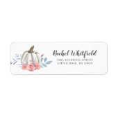 Pumpkin Watercolor Fall Baby Dusche Rücksendeadres (Vorne)