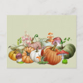 Pumpkin Watercolor Mushroom Postkarte (Vorderseite)