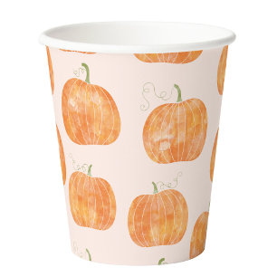 Pumpkin Watercolor-Muster Pappbecher