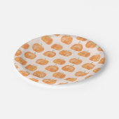 Pumpkin Watercolor-Muster Pappteller (Schrägansicht)