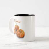 Pumpkin Watercolor-Tasse Zweifarbige Tasse (Vorderseite Links)