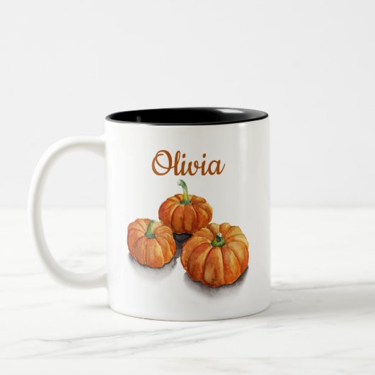 Pumpkin Watercolor-Tasse Zweifarbige Tasse (Links)