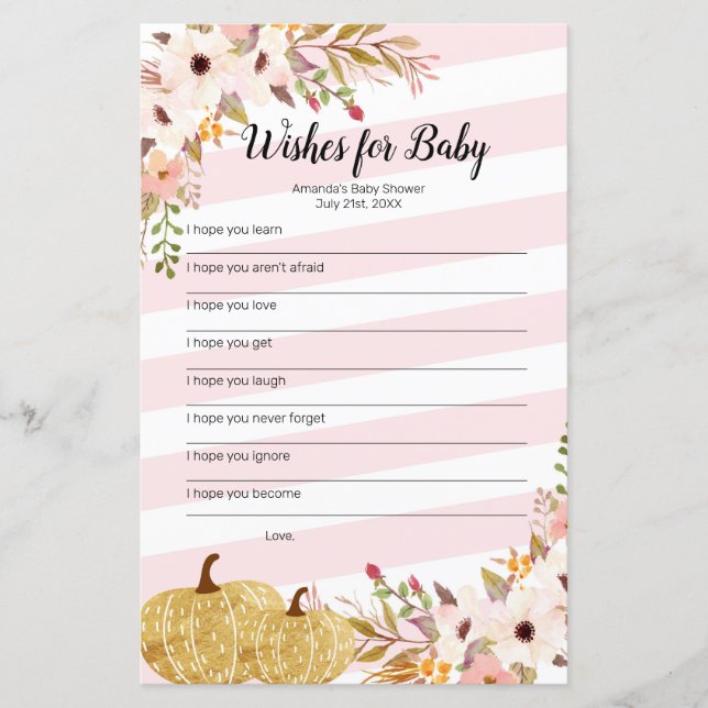 Pumpkin Watercolor wünscht sich ein Baby Game (Vorderseite)