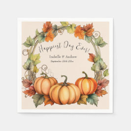 Pumpkin Wedding Cocktail Napkins Serviette