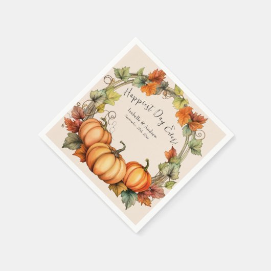 Pumpkin Wedding Cocktail Napkins Serviette (Ecke)