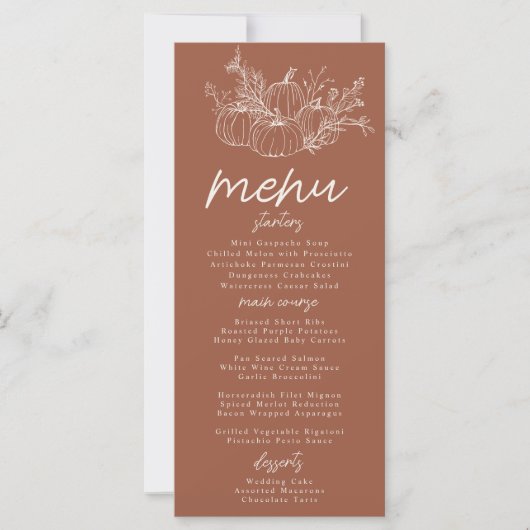 Pumpkin Wedding Menu (Vorderseite)