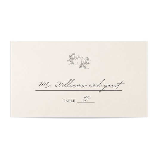 Pumpkin Wedding Platzkarte