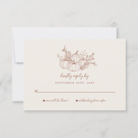 Pumpkin Wedding RSVP Card Einladung (Rückseite)