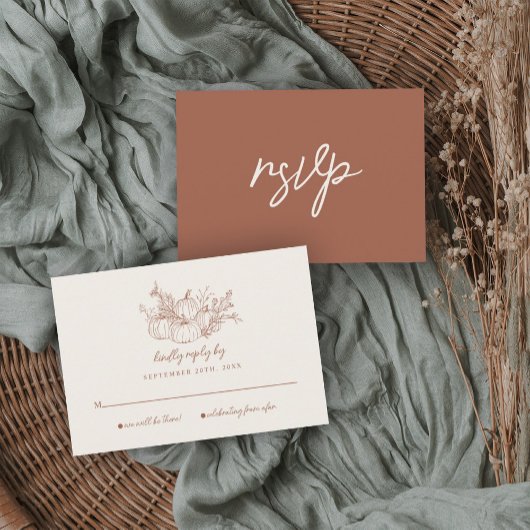 Pumpkin Wedding RSVP Card Einladung
