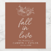 Pumpkin Wedding Weinetikett (Einzelnes Label)