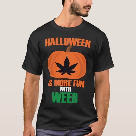 Pumpkin Weed Silhouette Carving T-Shirt (Vorderseite)