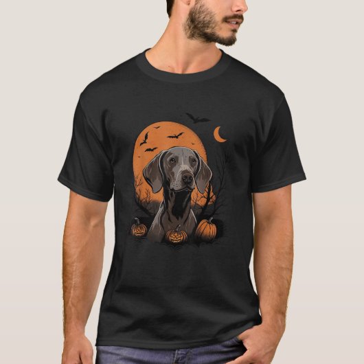 Pumpkin Weimaraner Kostüm auf Weimaraner Halloween T-Shirt (Vorderseite)