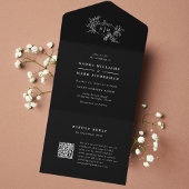 Pumpkin-Weinstöcke Hochzeitsmonogramm mit UAWG All In One Einladung