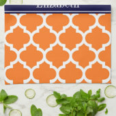 Pumpkin Welch marokkanische #5 Navy Blue Name Mono Handtuch (Gefaltet)