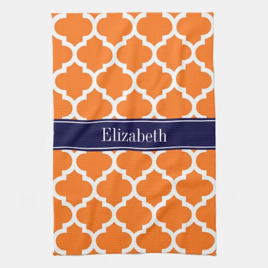 Pumpkin Welch marokkanische #5 Navy Blue Name Mono Handtuch (Vertikal)