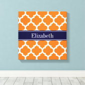 Pumpkin Welch marokkanische #5 Navy Blue Name Mono Leinwanddruck (Insitu (Holzboden))