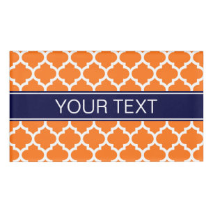Pumpkin Welch marokkanische #5 Navy Blue Name Mono Namenschild