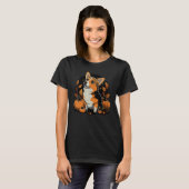 Pumpkin Welsh Corgi costume on Welsh Corgi Hallowe T-Shirt (Vorne ganz)