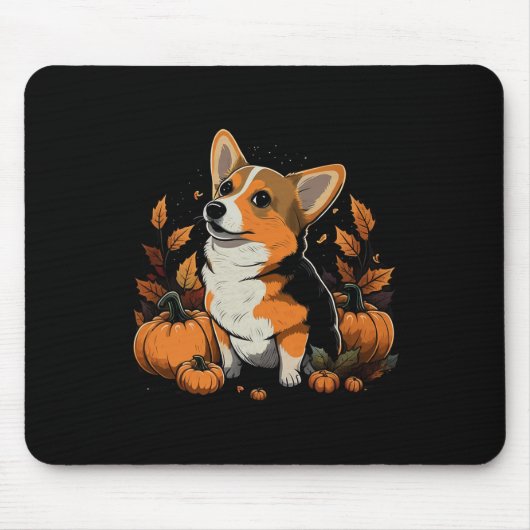 Pumpkin Welsh Corgi Kostüm auf Walisisch Corgi Hal Mousepad (Vorne)