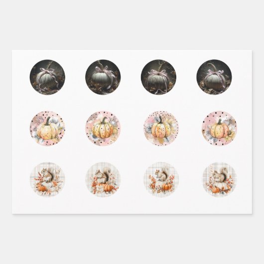 Pumpkin Whimsy Halloween Fall Coaster Designs  Geschenkpapier Set (Vorderseite 2)