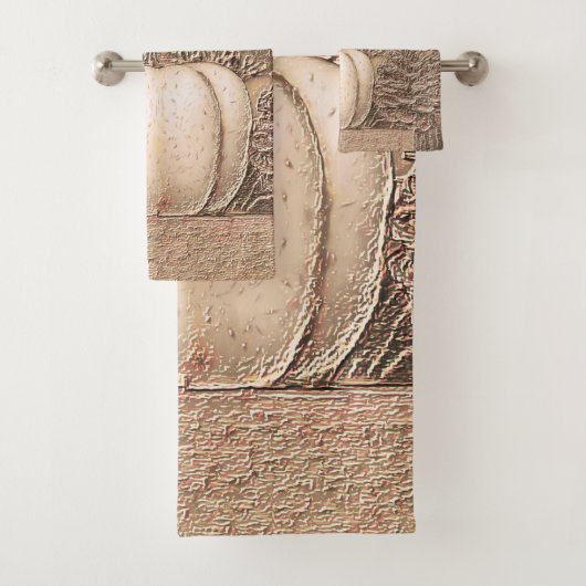 Pumpkin White Gold Metallic Elegante Fall Country Badhandtuch Set (Insitu)