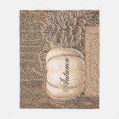 Pumpkin White Gold Metallic Elegante Fall Country Fleecedecke (Vorderseite)