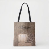 Pumpkin White Gold Metallic Elegante Fall Country Tasche (Vorderseite)