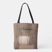 Pumpkin White Gold Metallic Elegante Fall Country Tasche (Rückseite)