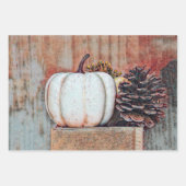Pumpkin White Herbst Rustikales Landhaus Geschenkpapier Set (Vorderseite 2)