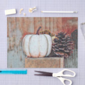 Pumpkin White Herbst Rustikales Landhaus Seidenpapier (Handwerk)