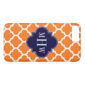 Pumpkin White Marokcan #5 Navy 3 Initial Monogram Case-Mate iPhone Hülle (Rückseite (Horizontal))