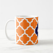 Pumpkin White Marokcan #5 Navy 3 Initial Monogram Kaffeetasse (Links)