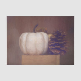 Pumpkin White Rustic Country bemalt Herbst Kunst Seidenpapier