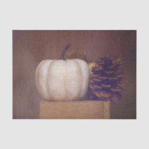 Pumpkin White Rustic Country bemalt Herbst Kunst Seidenpapier