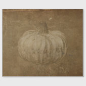 Pumpkin White Sepia Herbst Vintag Grunge Textur Geschenkpapier (Flach)