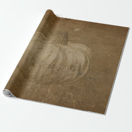 Pumpkin White Sepia Herbst Vintag Grunge Textur Geschenkpapier