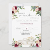 Pumpkin White Truck Burgundy Blume Kinderdusche Einladung (Vorderseite)