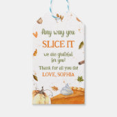 Pumpkin Wie auch immer Sie es schneiden Erntedank Geschenkanhänger (Vorderseite)