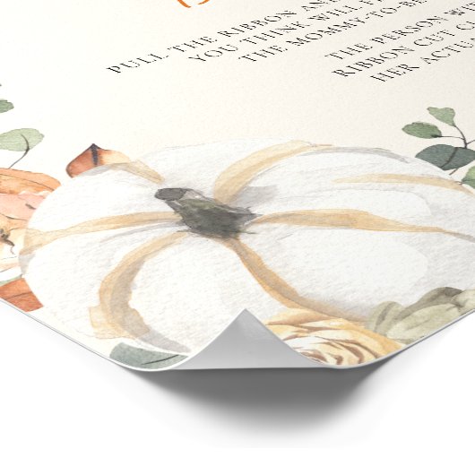 Pumpkin Wie groß ist Mama's Bauchduschenzeichen Poster (Ecke)