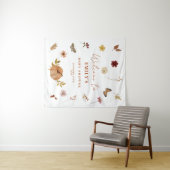 Pumpkin Wildblume Boho Baby Shower Welcom Wandteppich (Beispiel (Horizontal))