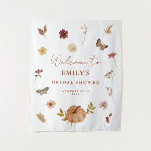 Pumpkin Wildblume Boho Brautparty Begrüßungszeiche Wandteppich
