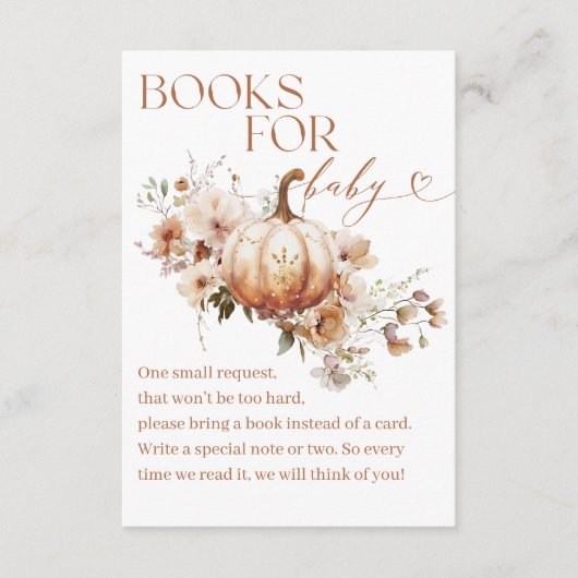 Pumpkin Wildblume Boho Fall Baby Showbook Begleitkarte (Vorderseite)