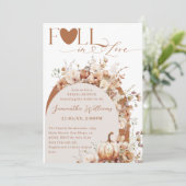 Pumpkin Wildblume Boho Fall Foto Brautparty Einladung (Stehend Vorderseite)