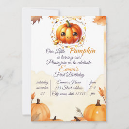 Pumpkin Wildblume Fall Wasserfarbe Geburtstag Einladung