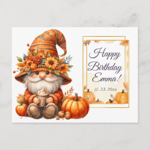 Pumpkin Wildblume Fall Wasserfarbe Geburtstag Einladungspostkarte