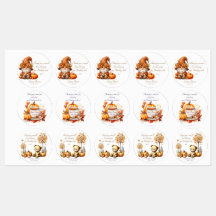 Pumpkin Wildblume Fall Wasserfarbe Geburtstag